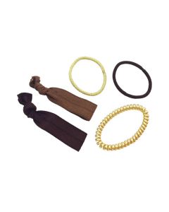 Hair Ties Brown/Gold 5 set