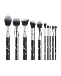 Lurella Deluxe 10Pcs Marble Brush Set Black
